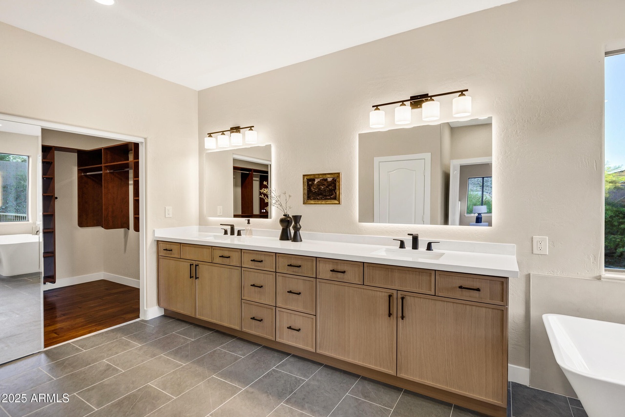Slim White Oak cabinet installation