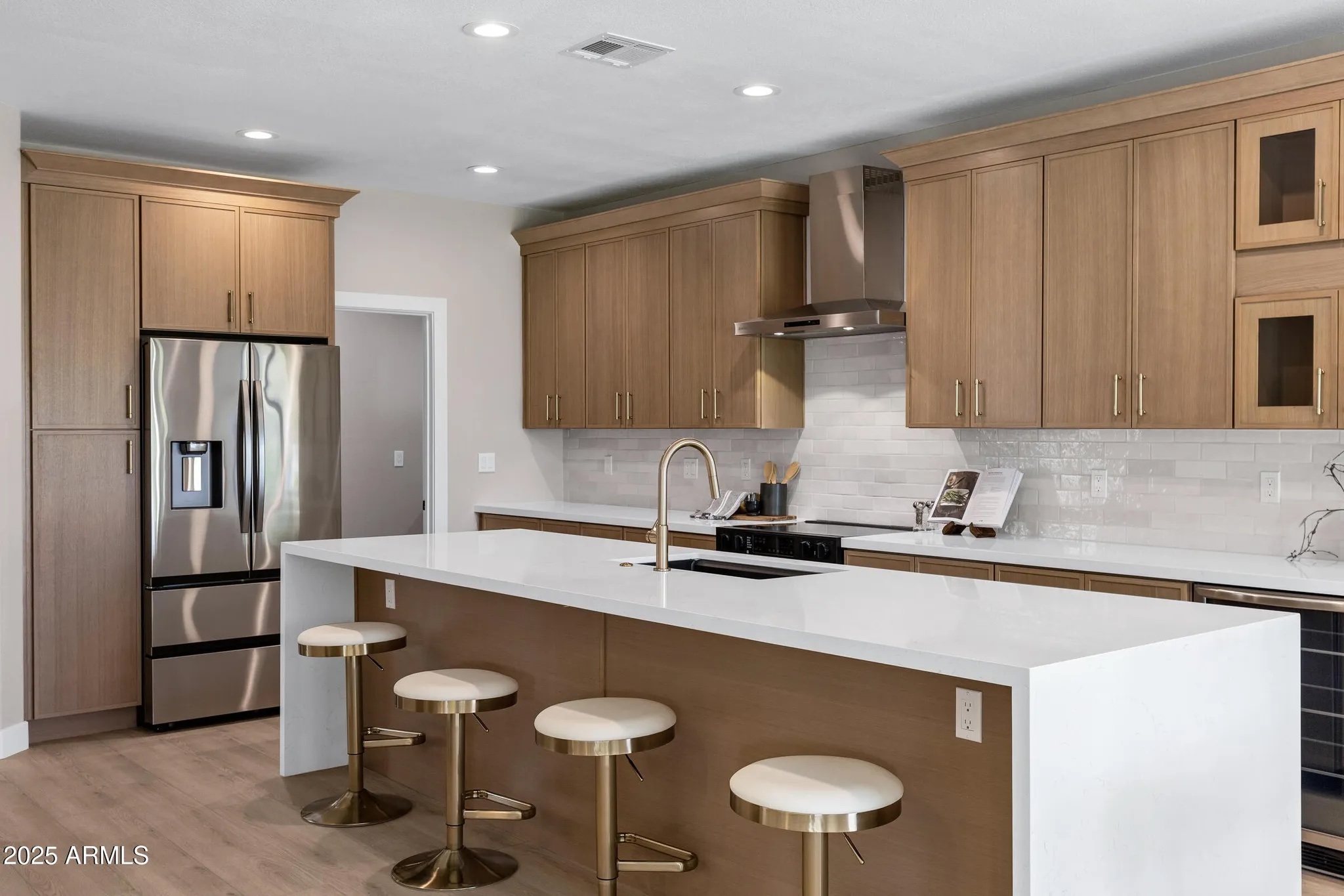 Slim White Oak cabinet installation