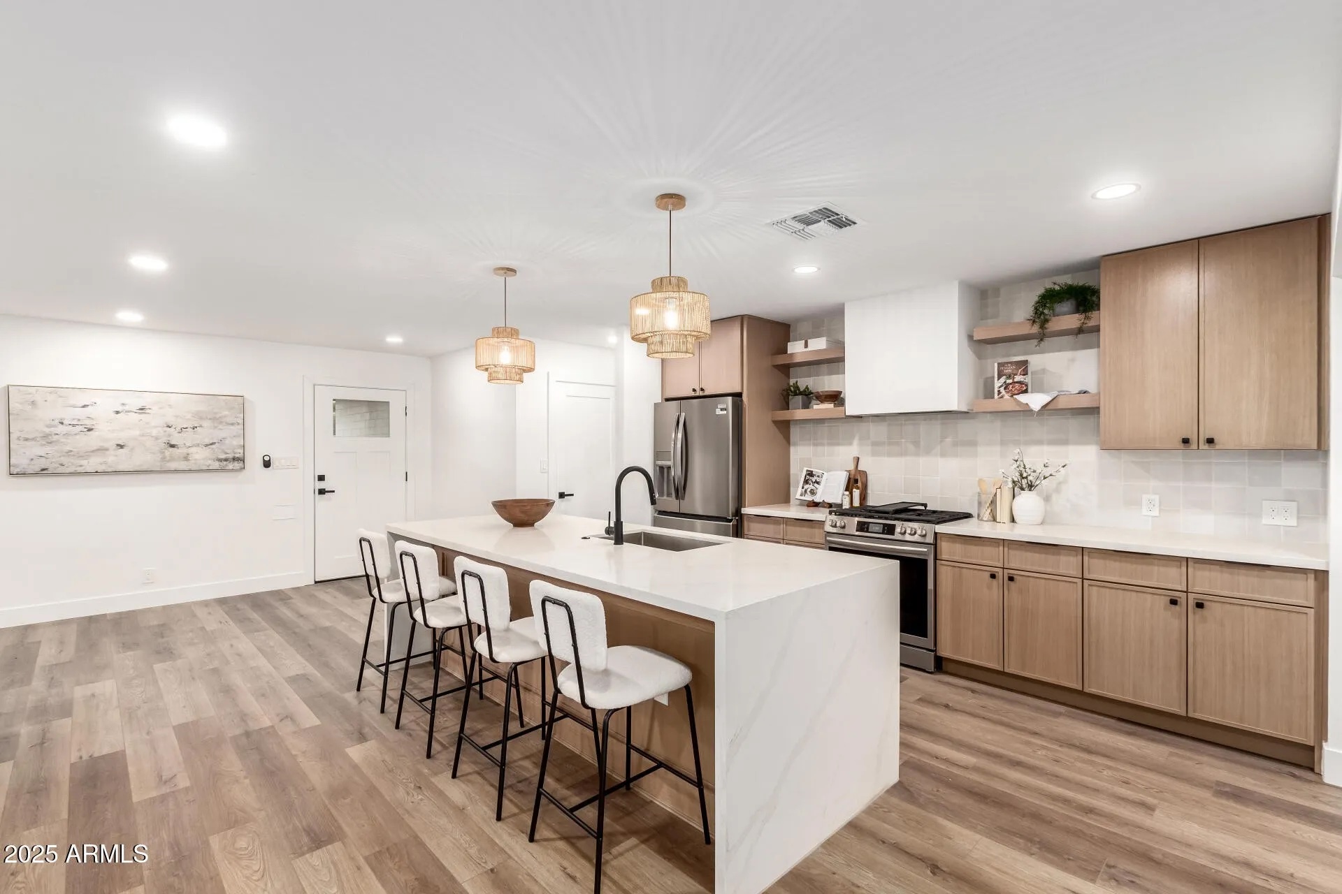 Slim White Oak cabinet installation