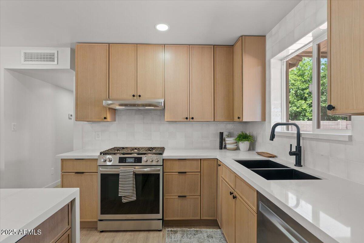 Slim White Oak cabinet installation