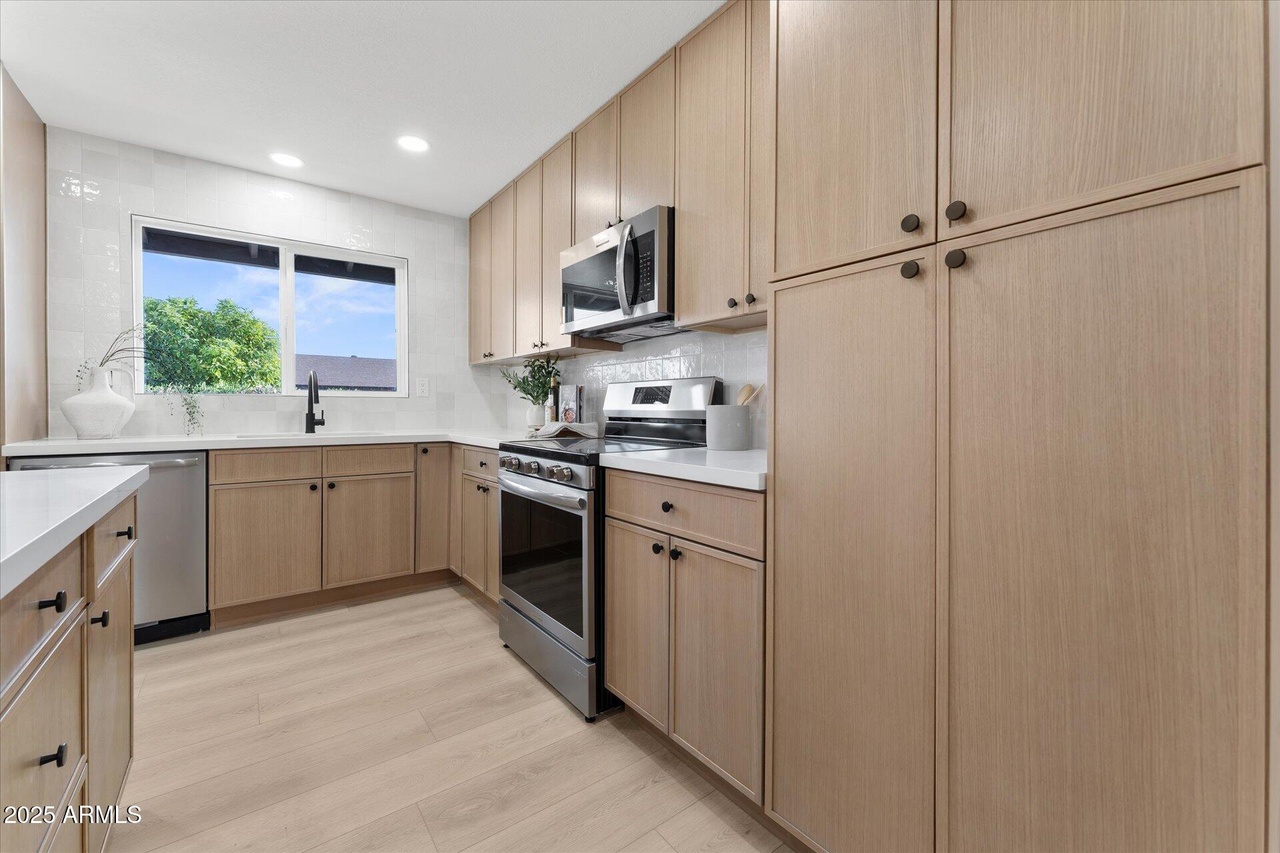 Slim White Oak cabinet installation