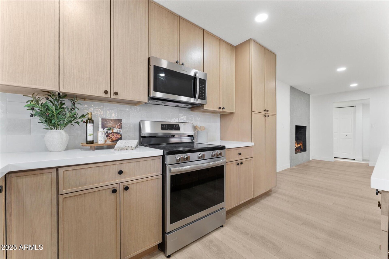 Slim White Oak cabinet installation
