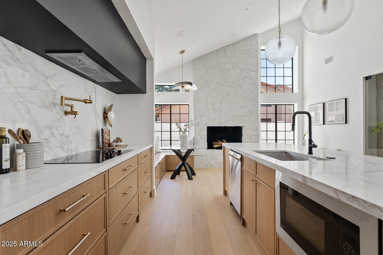 Slim White Oak cabinet installation
